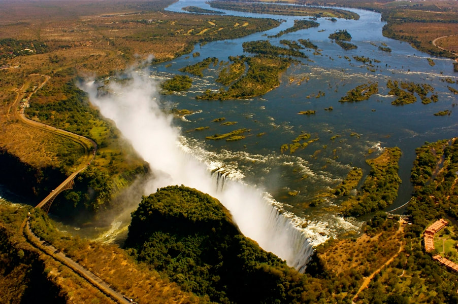 Aerial view The Victoria Falls