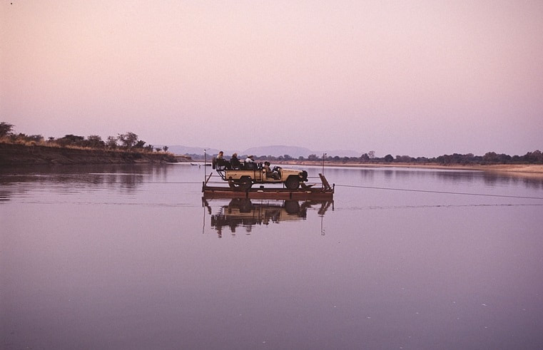 Pontoon over the Luangwa River