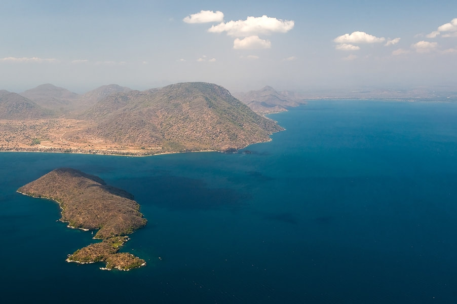 Lake Malawi aerial view